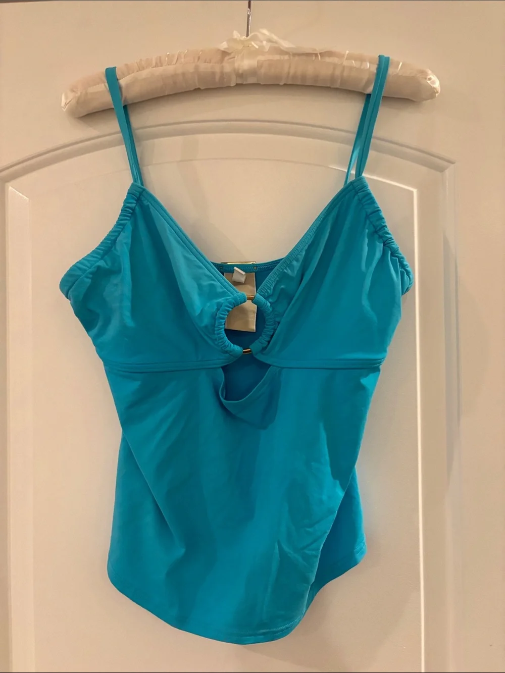 Michael Kors Turquoise Ring-Front Bikini Top